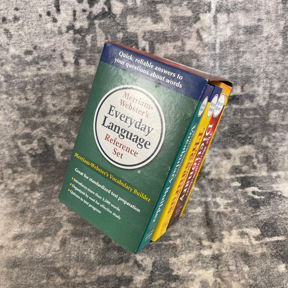 Merriam-Webster Everyday Language Reference Set Dictionary Thesaurus 3 Book Set